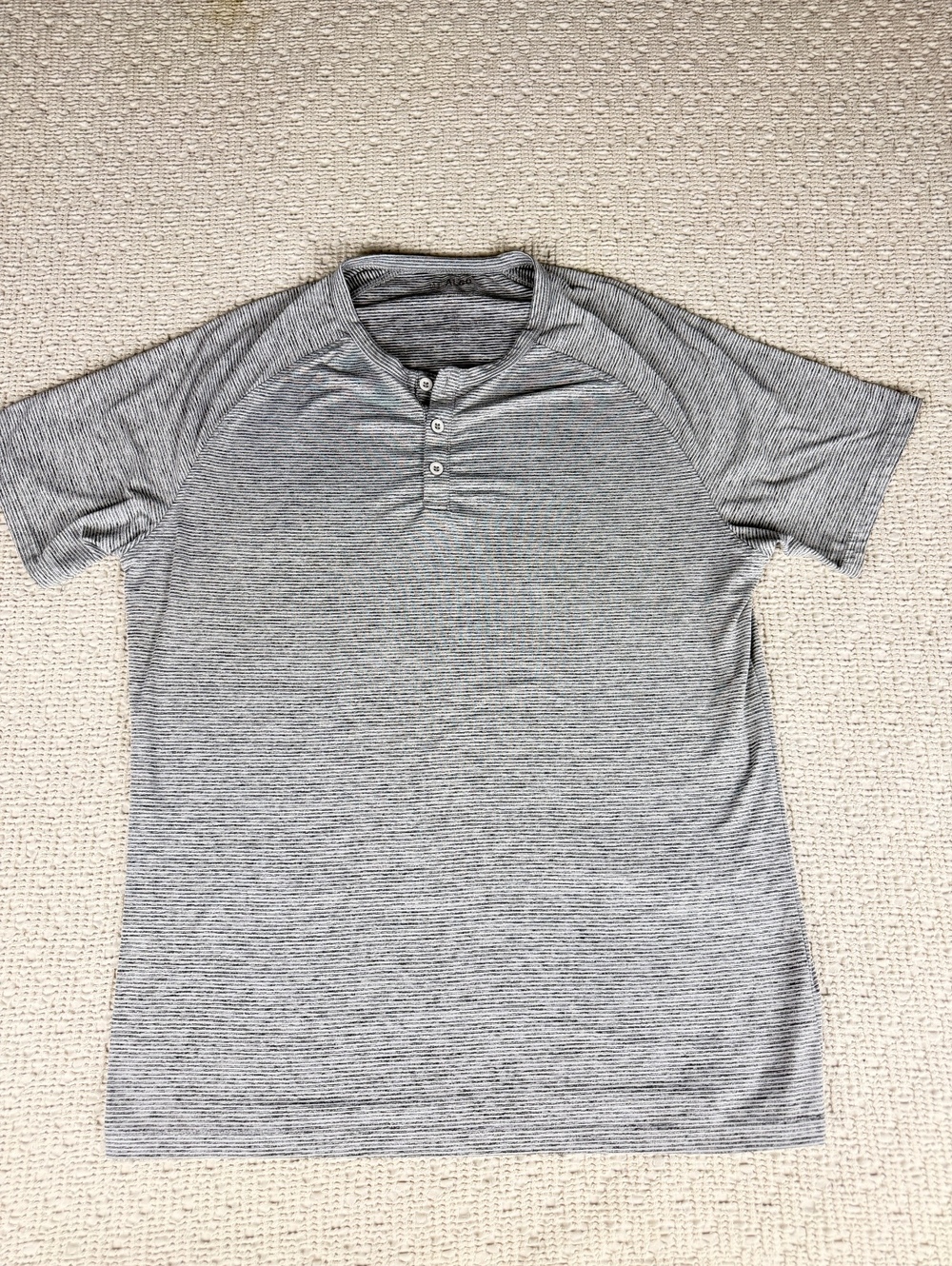 Gray Short Sleeve Henley Shirt